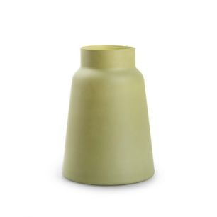 Eco vase 'tommy' olive green h23 d17 cm 