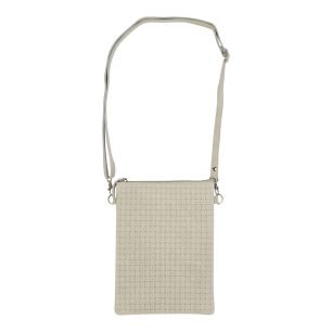Crossbody Bag vertical weave sand 23x17cm (bos taurus taurus)