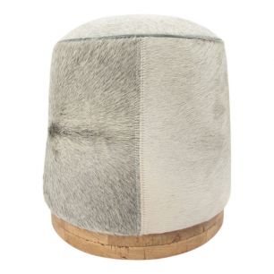 Hocker Kuh rund grau 40x40x43cm (bos taurus taurus)