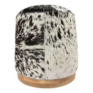 Hocker Kuh rund schwarz weiss 40x40x43cm (bos taurus taurus)