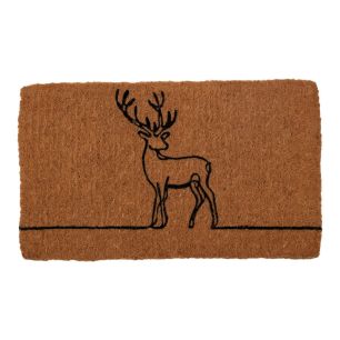 Paillasson en fibre de coco fait motif de lignes 75 cm