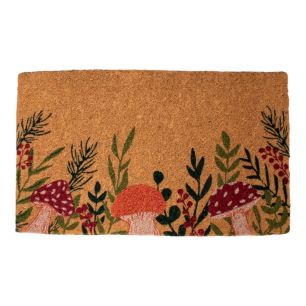 Coir Doormat handmade mushrooms 75cm