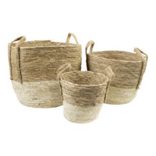 basket naturel ecru (set of3)*