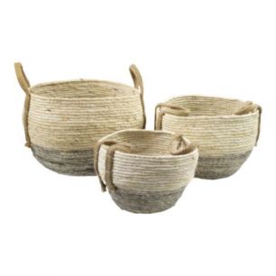 basket naturel grey (set of3)*