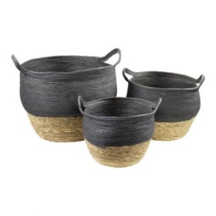 basket naturel black (set of3)*