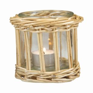 rotan windlicht recht enkel 9cm