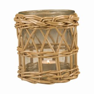 rotan windlicht recht x 15cm
