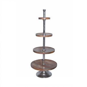 serving stand wood round 4 tiers 120cm