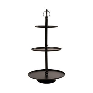 etagère ovaal 3 lagen zwart 100cm