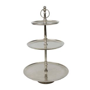 keuken etagère zilver rond 3 lagen 55cm
