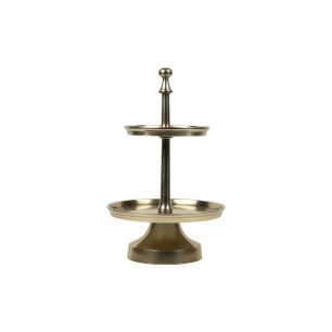 keuken etagère champagne goud rond 2 lagen 38cm*