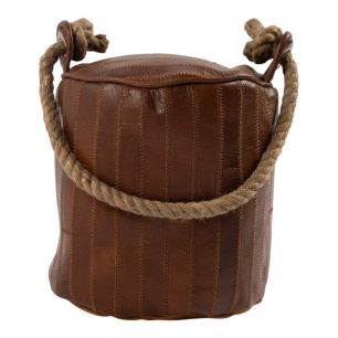 Door stopper cowskin patchwork smooth brown 20x20x20cm(bos taurus taurus)