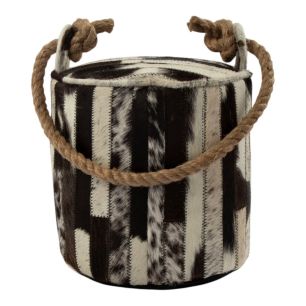 Door stopper cowskin patchwork black/white 20x20x20cm(bos taurus taurus)