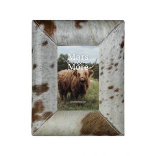 cadre photo vache renflement brun/blanc 15x10cm