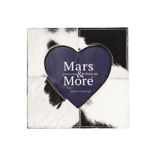 *bilderrahmen kuh herz schwarz/weiss 23x23cm*