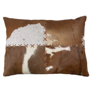 cushion blanket stitch cow brown/white 45x60cm (bos taurus taurus)