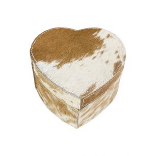 boîte de rangement coeur vache brun 15cm*