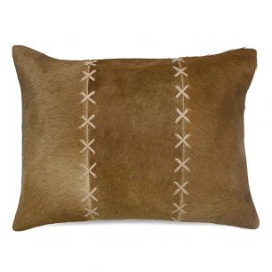 cushion blanket stitch cow brown/white 35x45cm (bos taurus taurus)