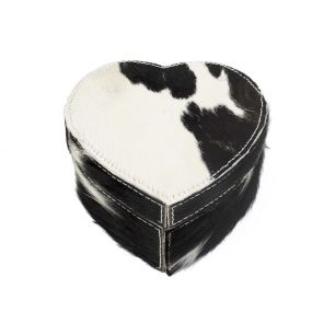 boîte de rangement coeur vache noir 15cm*