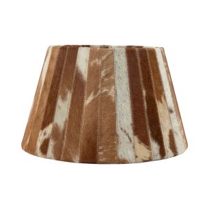 Lampshade cow skin patchwork brown/white 30cm (bos taurus taurus)
