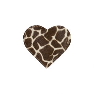 dessous de verre peau de vache coeur girafe 15cm*