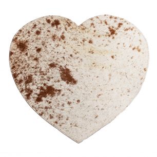 placemat cow hide heart brown/white 39cm (bos taurus taurus)