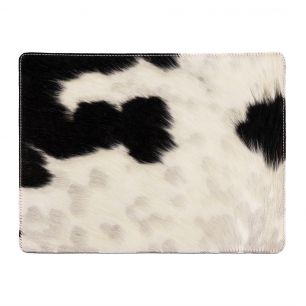 placemat cowhide rectangular black/white 30x40cm (bos taurus taurus)