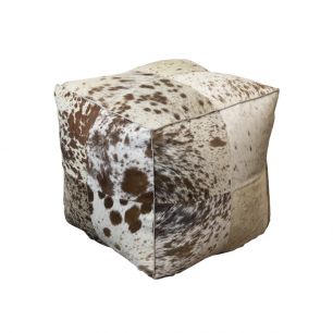 hocker kuh viereck braun/weiss 40cm