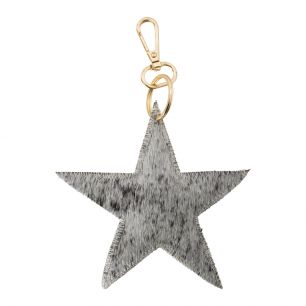 keychain cow star black/white 12,5cm gold (bos taurus taurus)*