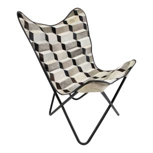 Butterfly Chair cow illusion multicolor 65x65x90cm (self assembly) max. 100 kg (bos taurus taurus)