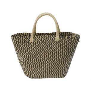 seagrass handbag black/natural 30cm*