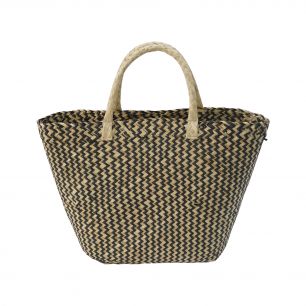 seagrass handbag black/natural 30cm*