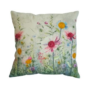 coussin brodé fleurs sauvages onagre 45x45cm