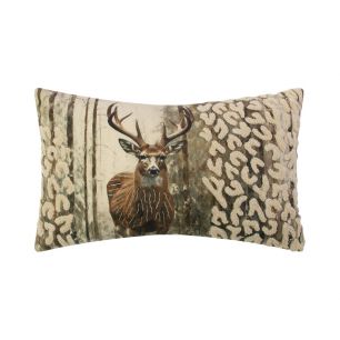 Cushion Embroidered deer leo 30x50cm