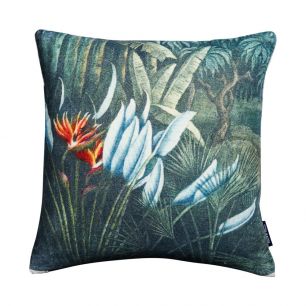 *kissen samt extravaganter strelitzia 45x45cm*