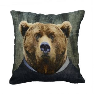 cushion velvet preppy brown bear 45x45cm*
