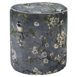 hocker samt vögel grau 40x40x45cm*