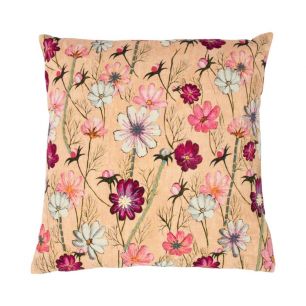 Kissen bestickt wildblumen Margerite rosa 45x45cm