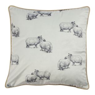 Kussen plattelandsleven schaap groen 45x45cm