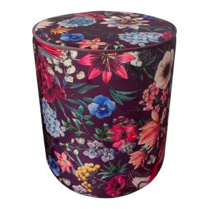 Pouf velours Imelda couples 35x35x40cm