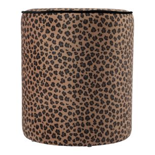 Pouf velvet leopard brown 39x39x43cm
