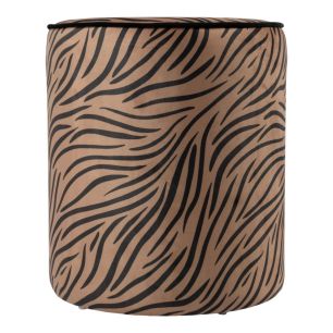 Pouf velvet zebra brown 39x39x43cm