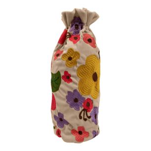 Wijn fles hoes Joy off wit h37 x 12cm