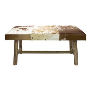 bank chalet kuh braun weiss 95cm