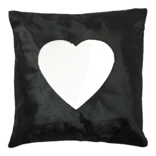 kissen kuh herz schwarz 45x45cm 