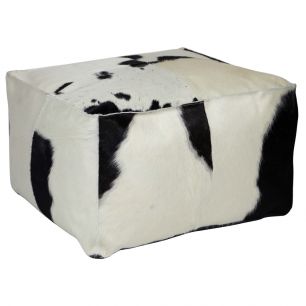 hocker kuh quadrat schwarz/weiss 50x50x30cm