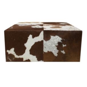 hocker kuh braun weiss 80x80x35cm (paletten)