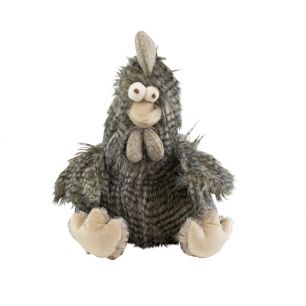 doudou cheveux longs coq gris 21cm