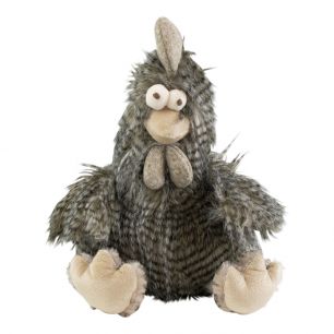 knuffel langhaar haan grijs 29cm