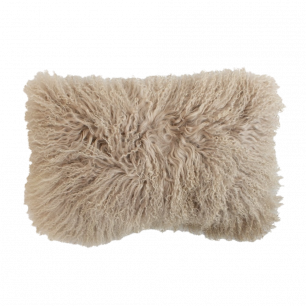 cushion sheep curly hair beige 30x50cm (ovis aries)